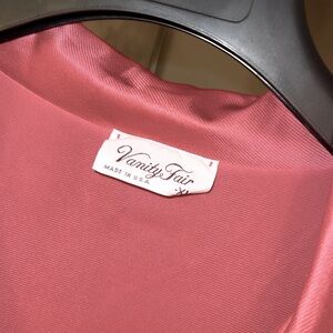 Vintage Fuchsia Vanity Fair Button-Up Nightgown Size XL